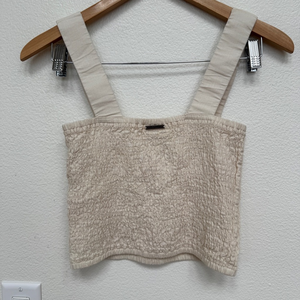 Jetty Ruched Croptop Cream Size M - Picture 5 of 6